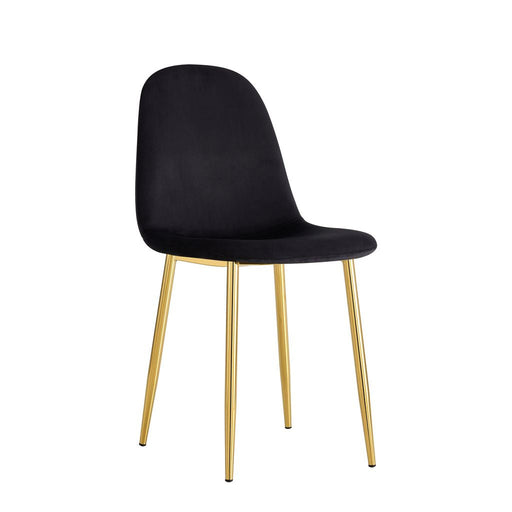 Chaise  SCANDINAVE en velours pieds Gold noir