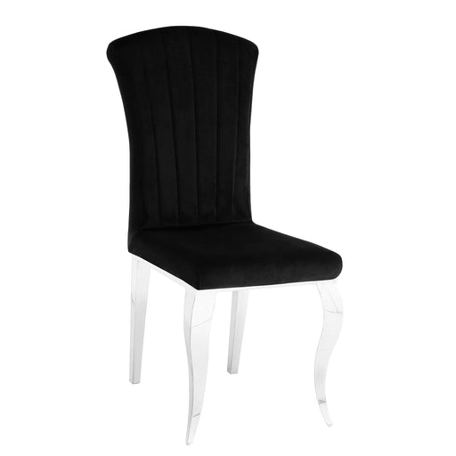 Chaise baroque LOUIS Chrome Velours noir