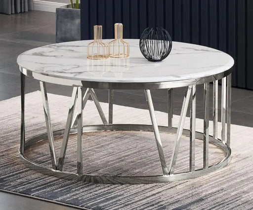 Table Basse ATMOS Chrome et plateau en verre transparent