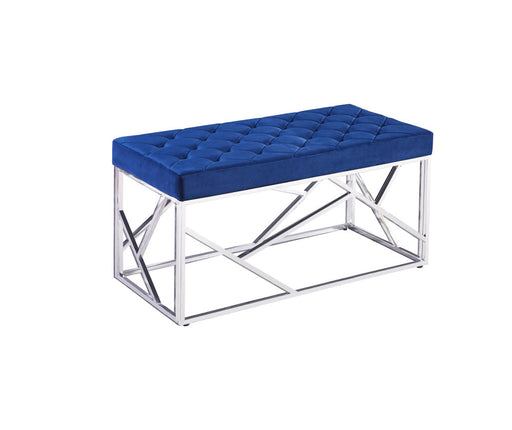 Banquette GEOMAG capitonnée en velours bleu