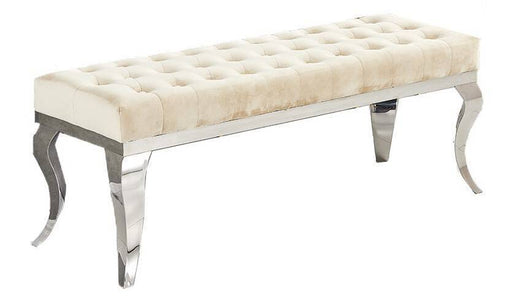 Banquette BAROQUE Capitonnée Chrome en velours moka