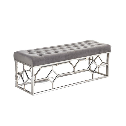Banquette XXL VERTIGO Chrome en velours gris