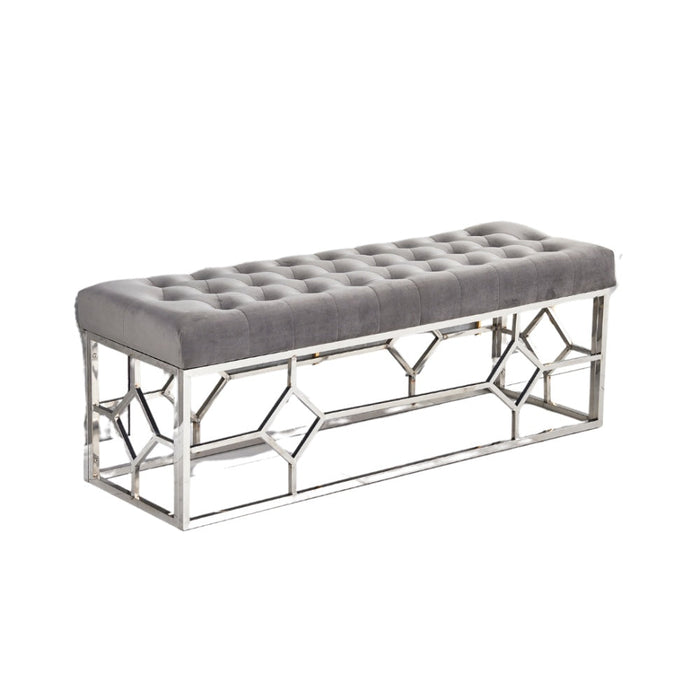 Banquette XXL VERTIGO Chrome en velours gris