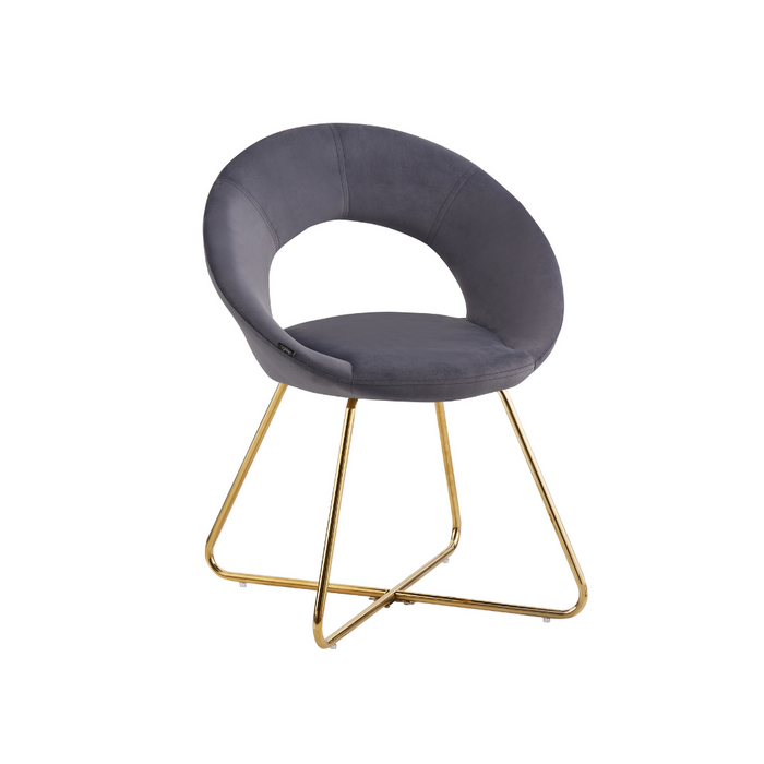 Chaise BUBBLE Gold velours bleu