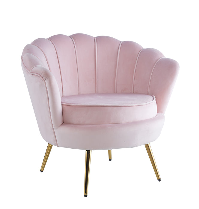 Fauteuil NYMPHEA gold en velours rose