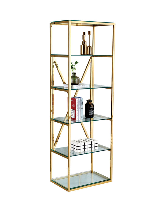 Bibliothèque ARYA gold en verre Transparent 60x40x180 cm