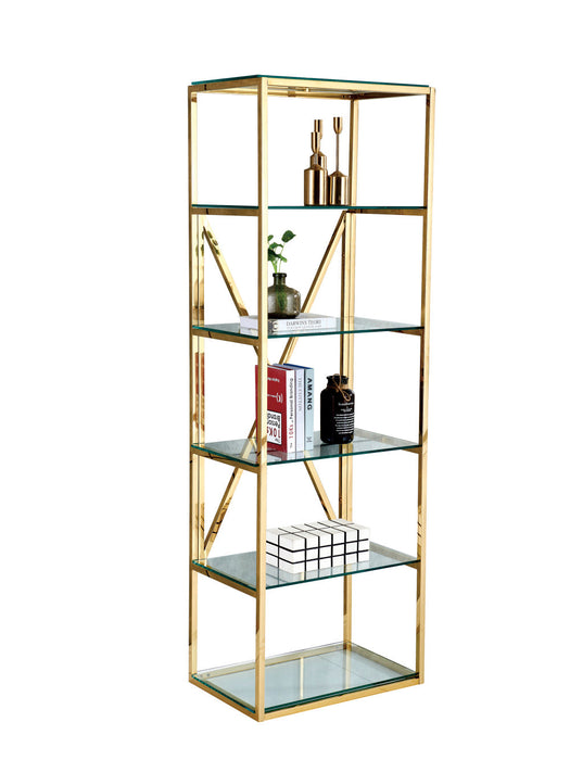 Bibliothèque ARYA gold en verre Transparent 60x40x180 cm