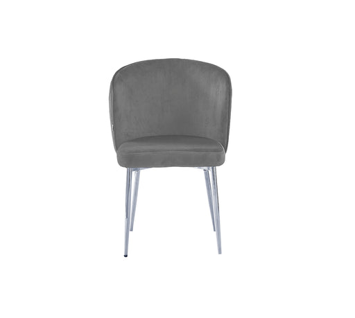 Chaise moderne DIANA chrome velours gris