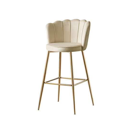 Tabouret de bar NYMPHEA Gold en velours beige