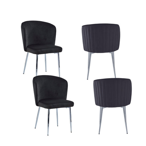 Chaise moderne DIANA chrome velours noir