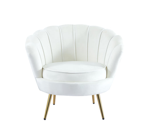 Fauteuil NYMPHEA gold en velours écru