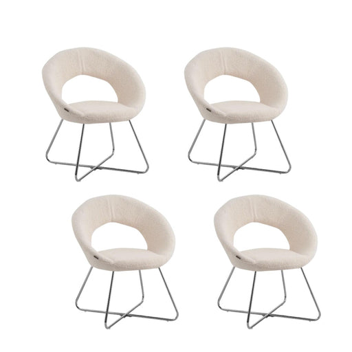 Chaise BUBBLE Chrome velours blanc doudou