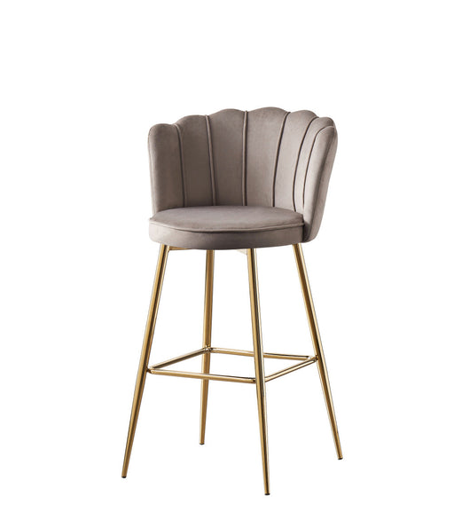Tabouret de bar NYMPHEA Gold en velours moka