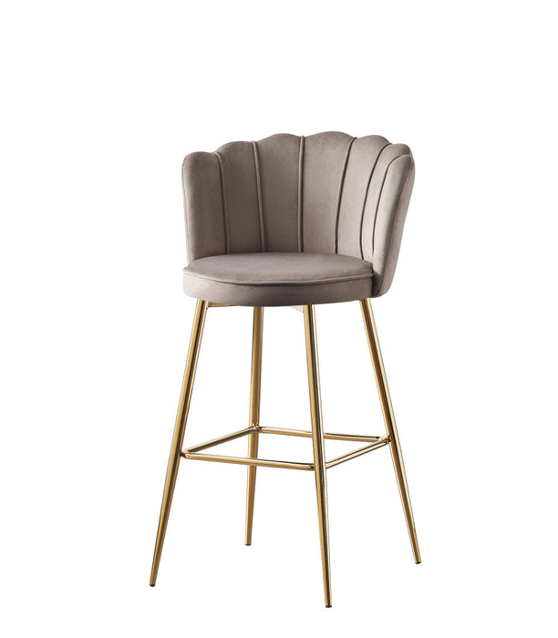 Tabouret de bar NYMPHEA Gold en velours moka