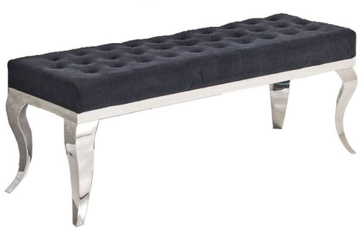 Banquette BAROQUE Capitonnée Chrome en velours noir