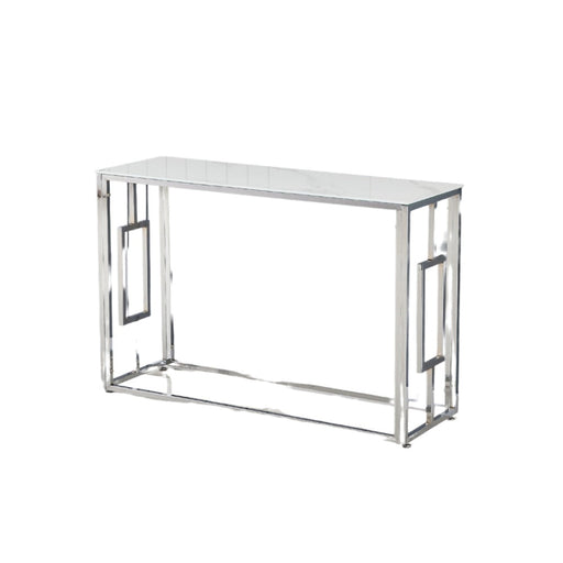 Console SOPHIE chrome marbré-blanc 120x40x78 cm