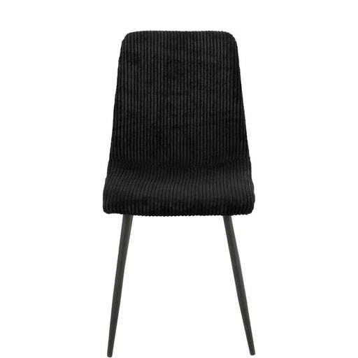 Chaise BOBBY pieds métal noir assise velours côtelé noir