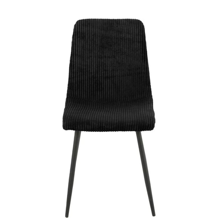 Chaise BOBBY pieds métal noir assise velours côtelé noir