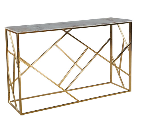Console GEOMAG Gold Verre marbré-blanc 120x40x78 cm