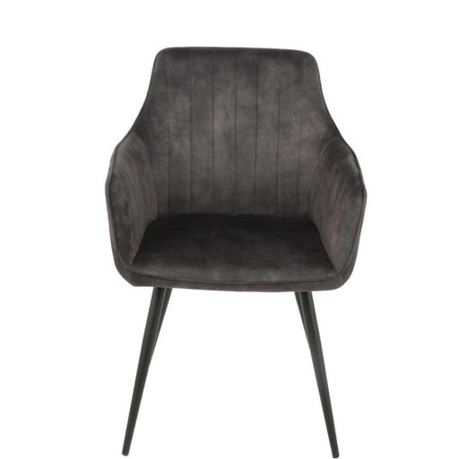Chaise GLORIA  assise velours et pieds métal gris anthracite