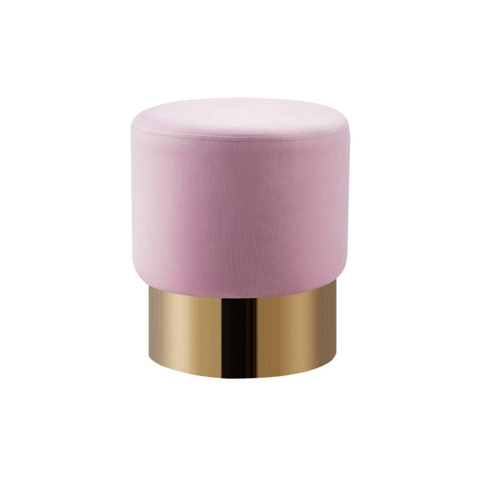 Tabouret DESIGN en velours rose