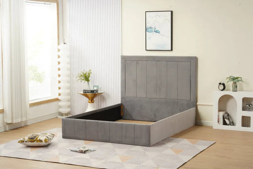 Cadre de lit POLO velours 160x200cm gris
