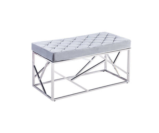 Banquette GEOMAG capitonnée en velours gris