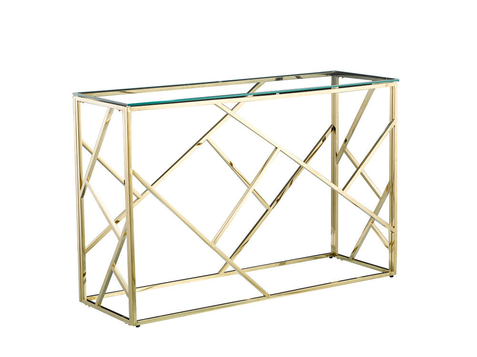 Console GEOMAG Gold Verre transparent 120x40x78 cm