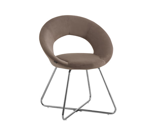 Chaise BUBBLE Chrome velours Moka