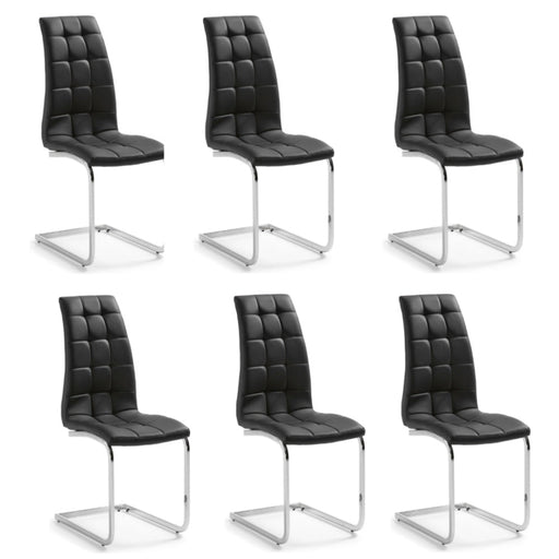 Chaise BELLA simili cuir noir et blanc