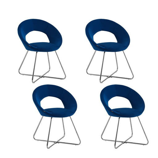 Chaise BUBBLE Chrome velours bleu