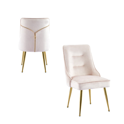 Chaise luxury ZIP en velours pieds Gold rose