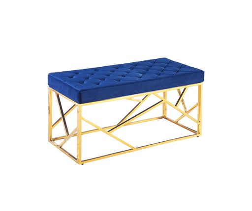Banquette GEOMAG capitonnée Gold en velours bleu