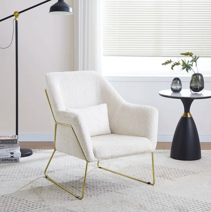 Fauteuil BASKA Gold laine beige