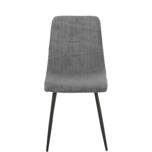 Chaise BOBBY pieds métal noir assise velours côtelé gris
