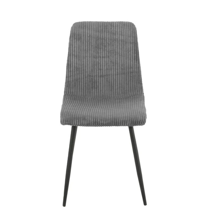 Chaise BOBBY pieds métal noir assise velours côtelé gris