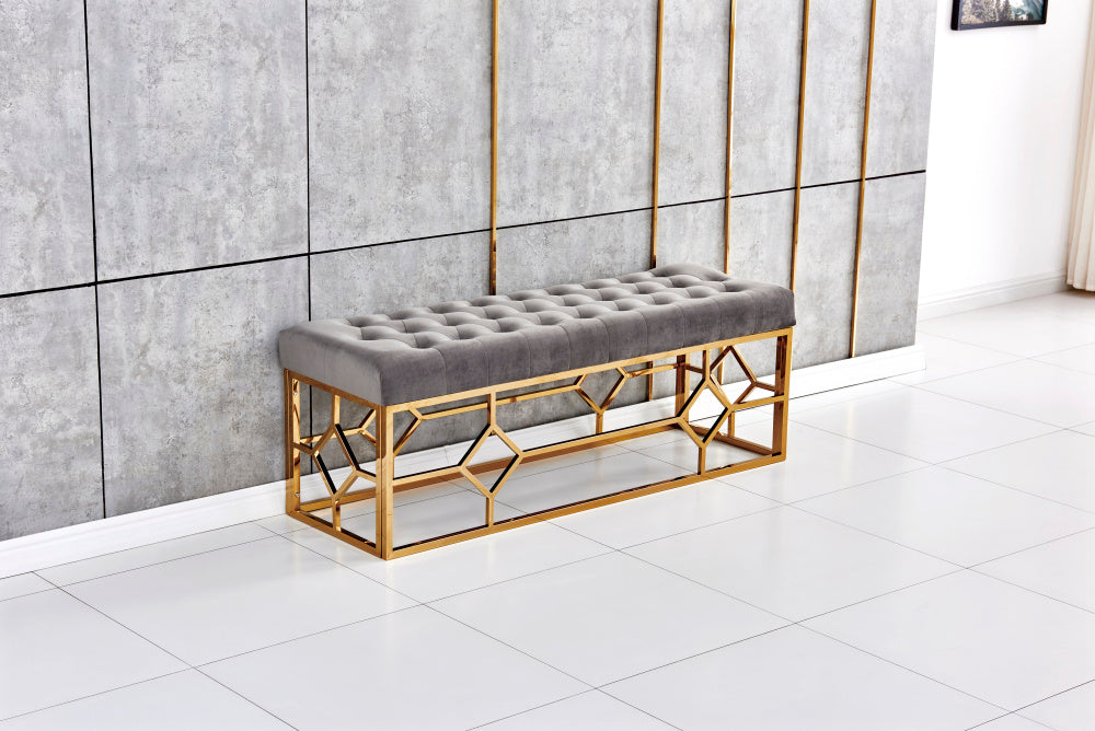 Banquette XXL VERTIGO Gold en velours anthracite