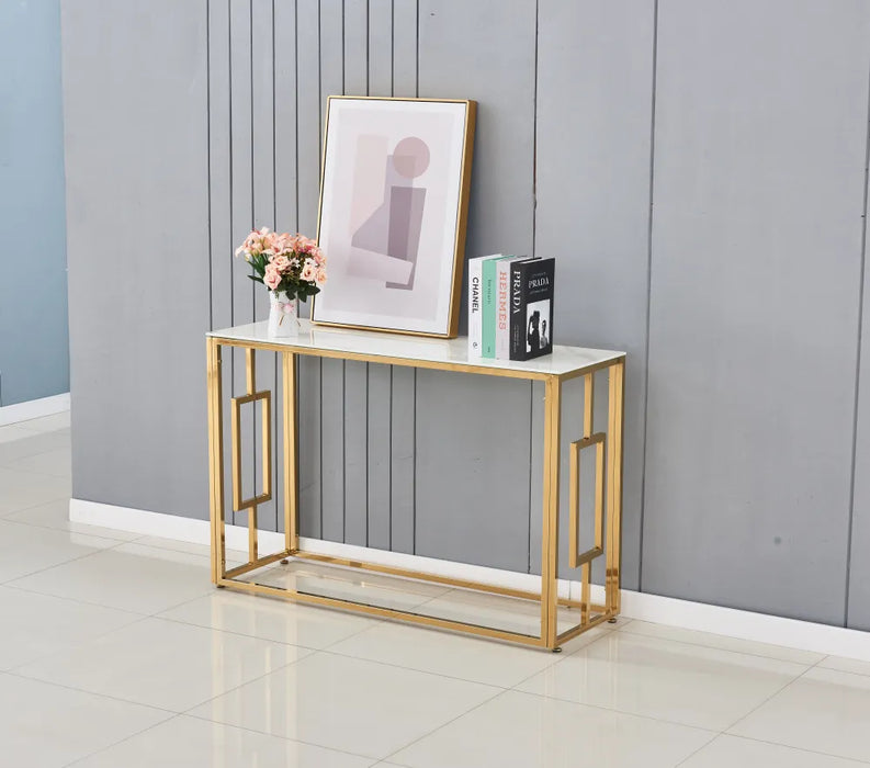 Console SOPHIE gold marbré-blanc 120x40x78 cm