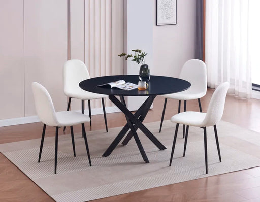 TABLE A MANGER EN BOIS JESSICA PIEDS METAL NOIR