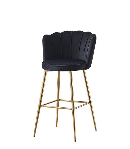 Tabouret de bar NYMPHEA Gold en velours noir