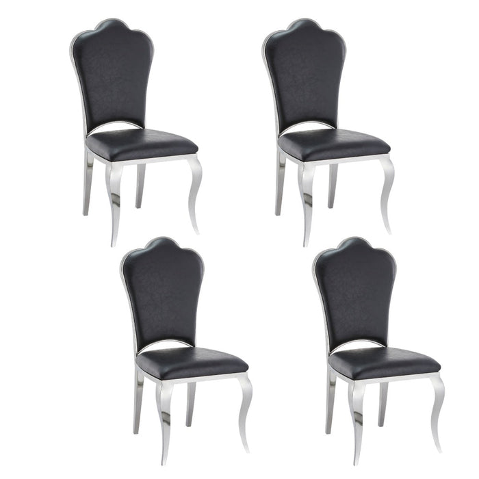 Chaise Prestige Chrome simili cuir   SAKURA noir