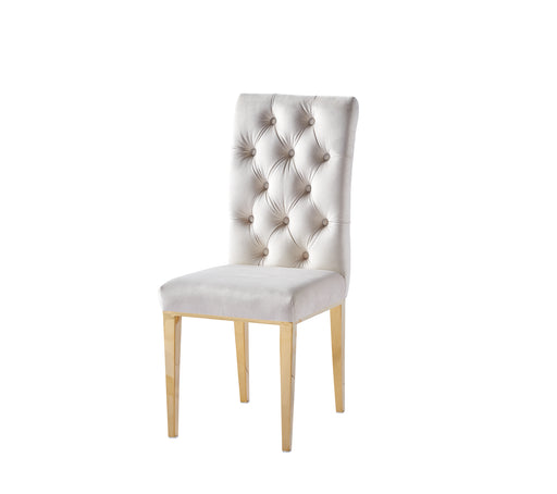 Chaise NEVADA capitonnés gold écru