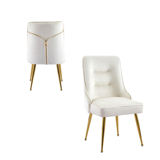 Chaise luxury ZIP en velours pieds Gold beige