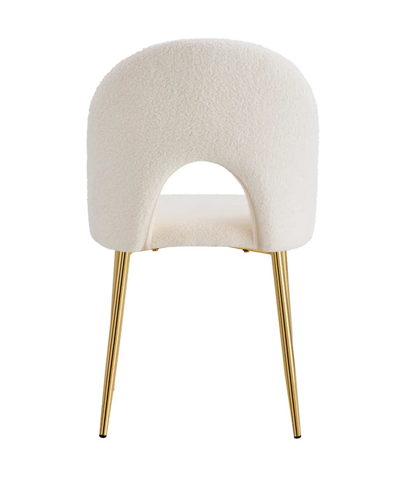 Chaise TEDDY Gold velours doudou beige