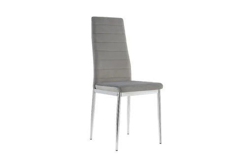 Chaise TOLIA chrome velours gris