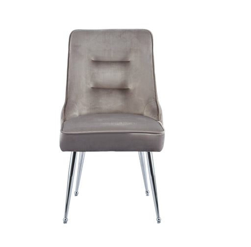 Chaise luxury ZIP en velours pieds chromés moka