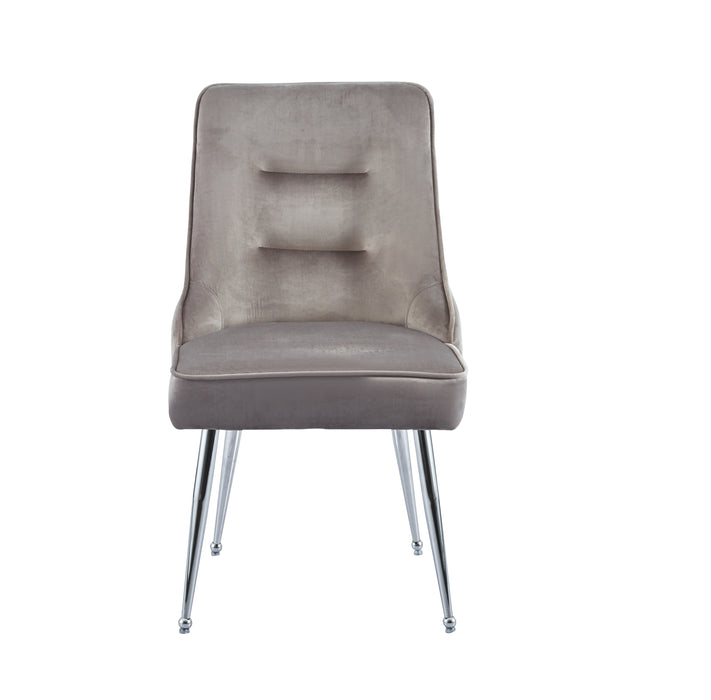 Chaise luxury ZIP en velours pieds chromés moka
