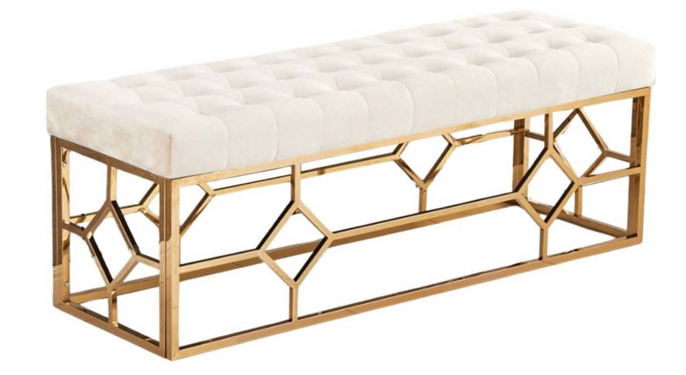 Banquette XXL VERTIGO Gold en velours beige