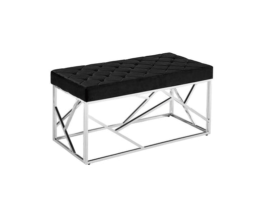 Banquette GEOMAG capitonnée en velours noir