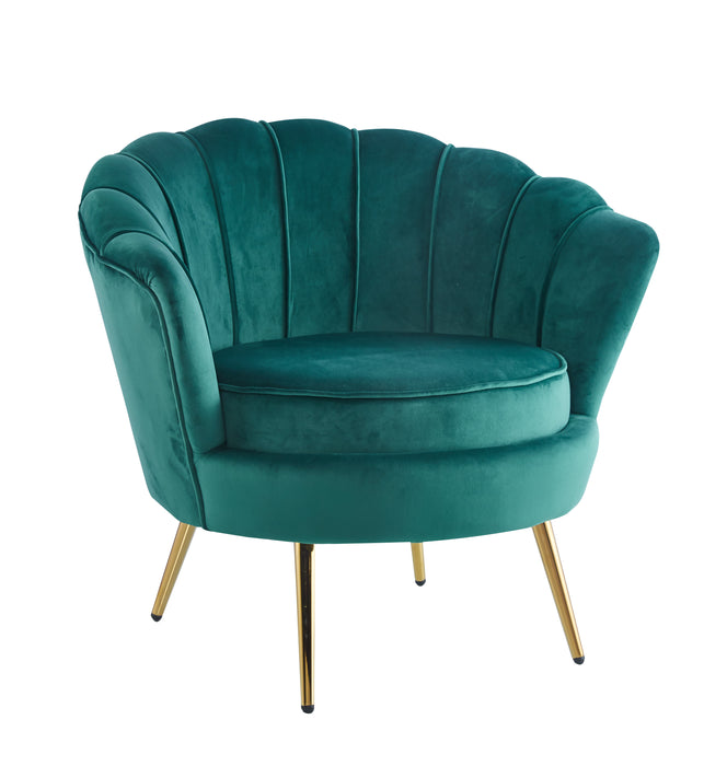 Fauteuil NYMPHEA gold en velours vert